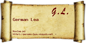 German Lea névjegykártya